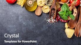  Presentation with italy food - Beautiful slides featuring chili pepper on stone kitchen backdrop and a dark gray colored foreground