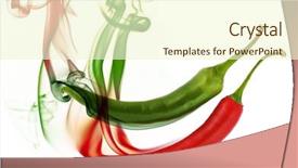 Presentation with green smoke color - Amazing slides having chili pepper with color smoke backdrop and a cream colored foreground