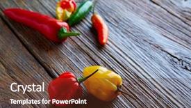  Presentation with jalapeno - PPT theme featuring chili peppers colorful mix habanero background and a tawny brown colored foreground