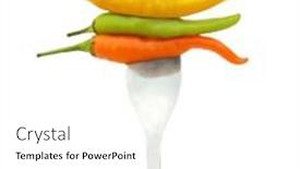  Presentation with peppers - Presentation enhanced with chili peppers on fork background and a white colored foreground
