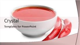  Presentation with peppers - Cool new PPT theme with chili sauce and peppers isolated backdrop and a lemonade colored foreground