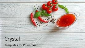  Presentation with chili - Cool new presentation with chili sauce in gravy backdrop and a light gray colored foreground