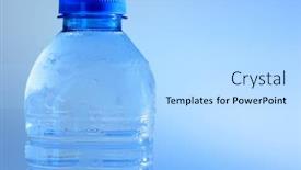  Presentation with water bottle - Beautiful presentation theme featuring chilled-bottle-of-water backdrop and a light blue colored foreground