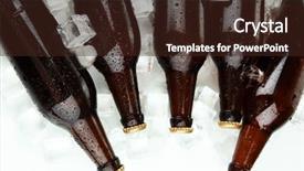  Presentation with bottles - Slides with chiller - beer bottles in ice cubes background and a wine colored foreground