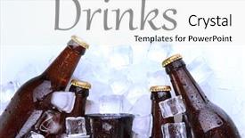  Presentation with close up of beef tartar - Colorful PPT theme enhanced with chiller - beer bottles in ice cubes backdrop and a white colored foreground