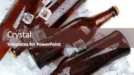  Presentation with ice - Colorful presentation design enhanced with chiller - beer bottles in ice cubes backdrop and a tawny brown colored foreground