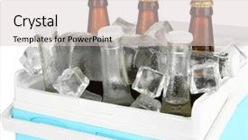  Presentation with refrigerator - Audience pleasing presentation theme consisting of chiller - traveling refrigerator with beer bottles backdrop and a lemonade colored foreground