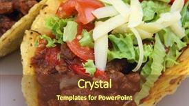  Presentation with tacos - Colorful theme enhanced with chilli beef mexican tacos backdrop and a tawny brown colored foreground