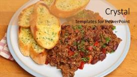  Presentation with chilli - Colorful presentation theme enhanced with chilli con carne with garlic bread backdrop and a yellow colored foreground