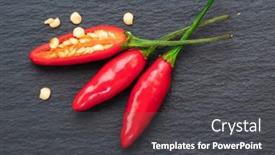  Presentation with red chilli - Theme featuring chilli-pepper-or-hot-red background and a dark gray colored foreground