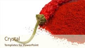  Presentation with chilli - Audience pleasing slide deck consisting of chilli pepper with pile of milled peppers backdrop and a cream colored foreground