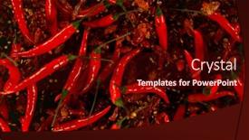  Presentation with chilli - Slide set featuring chilli-peppers-flying-up background and a wine colored foreground