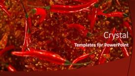  Presentation with chilli - PPT layouts consisting of chilli-peppers-flying-up background and a tawny brown colored foreground