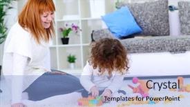  Presentation with mother blessed - Cool new presentation theme with diversity people healthy fitness weights training concept backdrop and a coral colored foreground