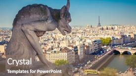  Presentation with gothic - Beautiful PPT theme featuring trekking - backpack at the lakeside backdrop and a tawny brown colored foreground.