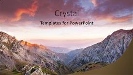  Presentation with mountains - Colorful presentation theme enhanced with chimgan-mountains-near-tashkent-city backdrop and a coral colored foreground