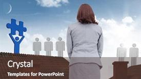  Presentation with blue puzzle handshake - Beautiful PPT layouts featuring chimney and and blue backdrop and a tawny brown colored foreground