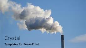  Presentation with smoke - Presentation theme featuring chimney-billowing-white-smoke background and a light blue colored foreground