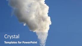  Presentation with sky blue - Theme consisting of chimney-billowing-white-smoke background and a teal colored foreground