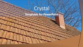  Presentation with roof - Colorful theme enhanced with chimney-on-a-roof backdrop and a teal colored foreground