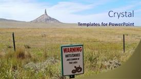  Presentation with rock - Slide set having chimney-rock-and-snake-warning background and a sky blue colored foreground
