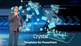  Presentation with thinking minds - Colorful presentation theme enhanced with chin against arrows on technical backdrop and a  colored foreground