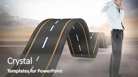  Presentation with bumpy road - Beautiful theme featuring chin against bumpy road backdrop and a  colored foreground