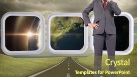  Presentation with nasa - Beautiful presentation featuring chin against highway under cloud backdrop and a  colored foreground