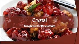  Presentation with fried chicken - Cool new PPT theme with stir fried chicken bone backdrop and a  colored foreground