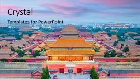  Presentation with ancient forbidden city - Presentation having china at the ancient forbidden background and a light blue colored foreground