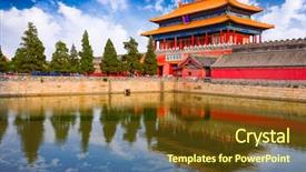  Presentation with forbidden city - Slide deck with china at the northern gate background and a tawny brown colored foreground