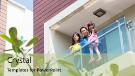  Presentation with modern chinese - Presentation theme with china children - asian chinese family of parents background and a mint green colored foreground