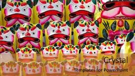  Presentation with traditional chinese funeral - Colorful slides enhanced with china children - chinese tiger clay figurine it backdrop and a gold colored foreground