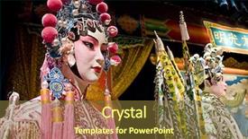  Presentation with opera - Amazing PPT theme having china culture - chinese opera dummy it is backdrop and a tawny brown colored foreground