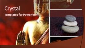  Presentation with china culture - Presentation theme having china culture - composition of images - buddha background and a tawny brown colored foreground