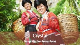  Presentation with china culture - Colorful presentation design enhanced with china culture - group of happy chinese minority backdrop and a red colored foreground