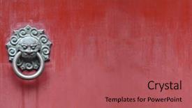  Presentation with old - Colorful slides enhanced with china culture - old knocker backdrop and a coral colored foreground