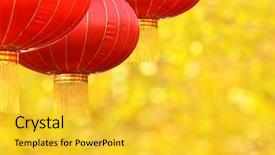  Presentation with china culture - Colorful presentation design enhanced with balloon flying in vang vieng backdrop and a tawny brown colored foreground