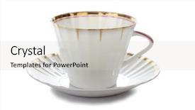  Presentation with china - Audience pleasing PPT theme consisting of color photo of china cups backdrop and a light gray colored foreground