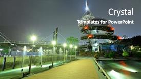  Presentation with hong kong - PPT theme enhanced with china cyber - spiral lookout tower of tai background and a gray colored foreground