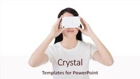  Presentation with cyber - Beautiful slide set featuring china cyber - woman using the virtual reality backdrop and a lemonade colored foreground