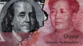  Presentation with foreign currency exchange - PPT layouts having china dollar money currency exchange background and a violet colored foreground