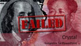  Presentation with global red - Slides consisting of china dollar money currency exchange background and a violet colored foreground