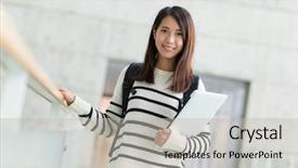  Presentation with school building - Presentation design with  background and a  colored foreground