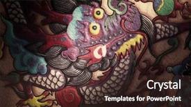  Presentation with dragon - Cool new slide deck with china fairy - light illuminated traditional chinese dragon backdrop and a wine colored foreground