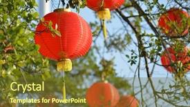  Presentation with china in red on political - PPT theme with china fairy - red chinese lanterns hanging background and a tawny brown colored foreground