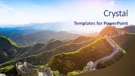  Presentation with ancient china - PPT theme consisting of china famous landmark great wall background and a sky blue colored foreground