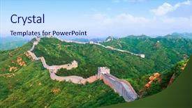  Presentation with great wall travelling - Presentation design having china famous landmark great wall background and a light blue colored foreground