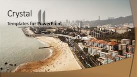  Presentation with 2018 beach - PPT theme consisting of china feb 16 shimao twin background and a light gray colored foreground