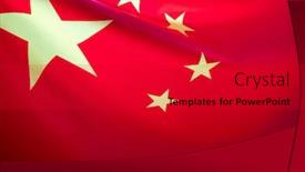  Presentation with china flag - Beautiful slide deck featuring china-flag-with-fabric-texture backdrop and a dark gray colored foreground